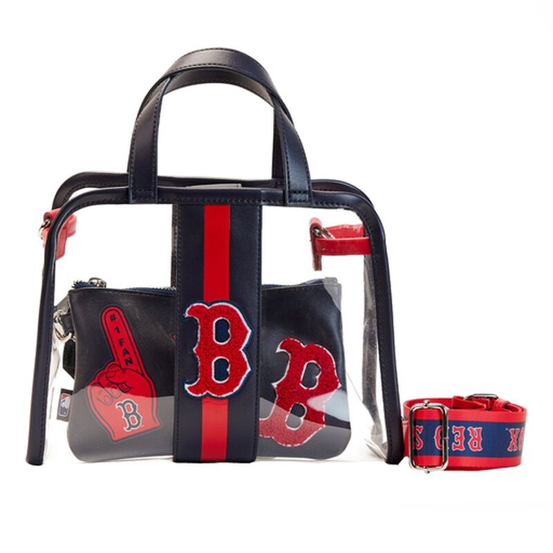 MLB Boston Red Sox Clear Tote Crossbody Stadium Bag with Pouch 