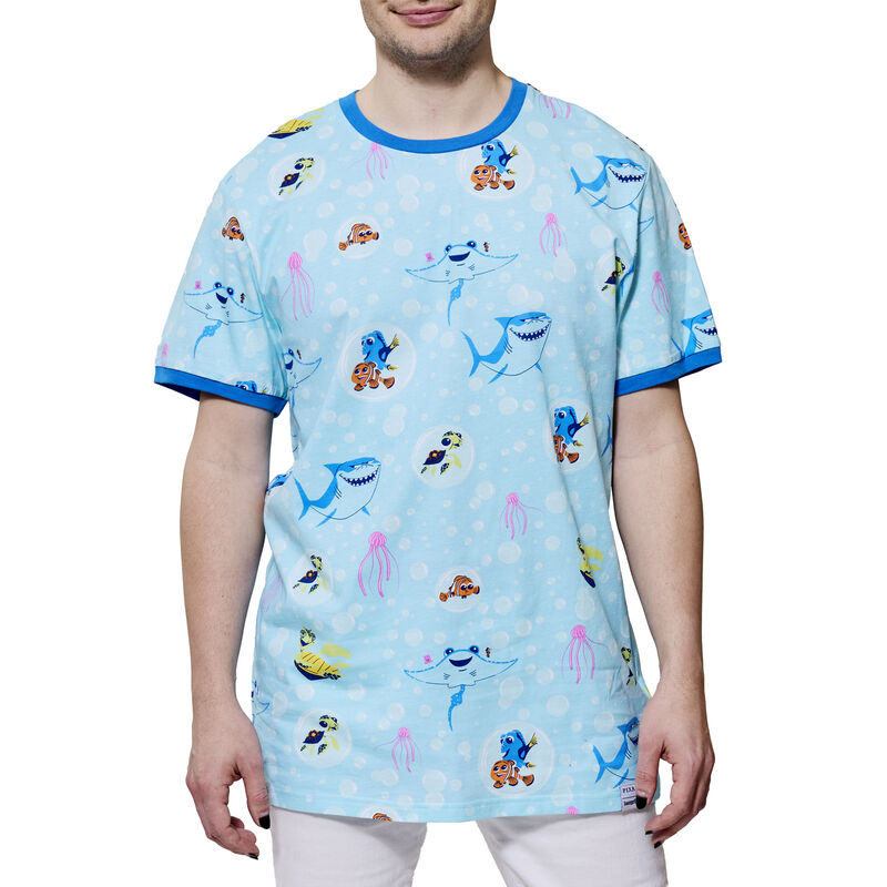 Finding Nemo 20th Anniversary Bubbles All-Over Print Unisex Ringer Tee 