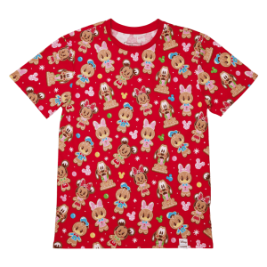 Mickey & Friends Gingerbread Cookie All-Over Print Unisex Tee 