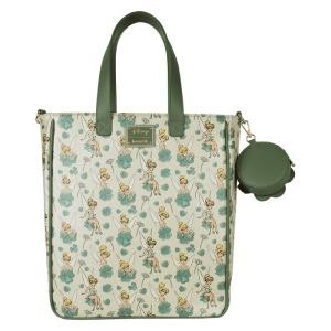 Peter Pan Tinker Bell Clover All-Over Print Tote Crossbody Bag With Coin Bag
